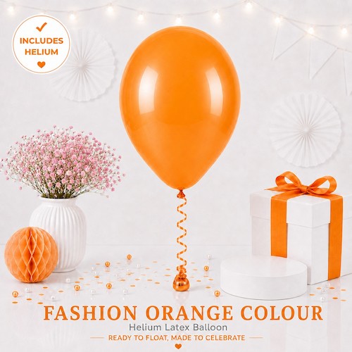 Orange Colour Helium Latex Balloon Singapore